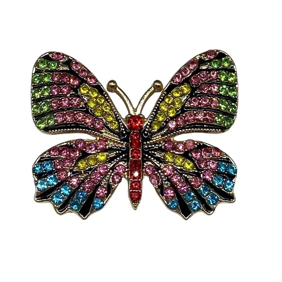 Jewelry - Butterfly Rhinestone Pin Brooch Costume Jewelry Animal Insect Theme Colorful